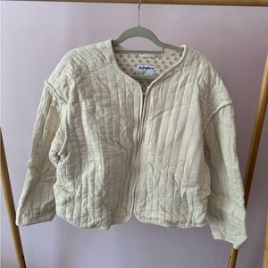 Old Navy Off-White Quilted Utility Jacket, Size XL